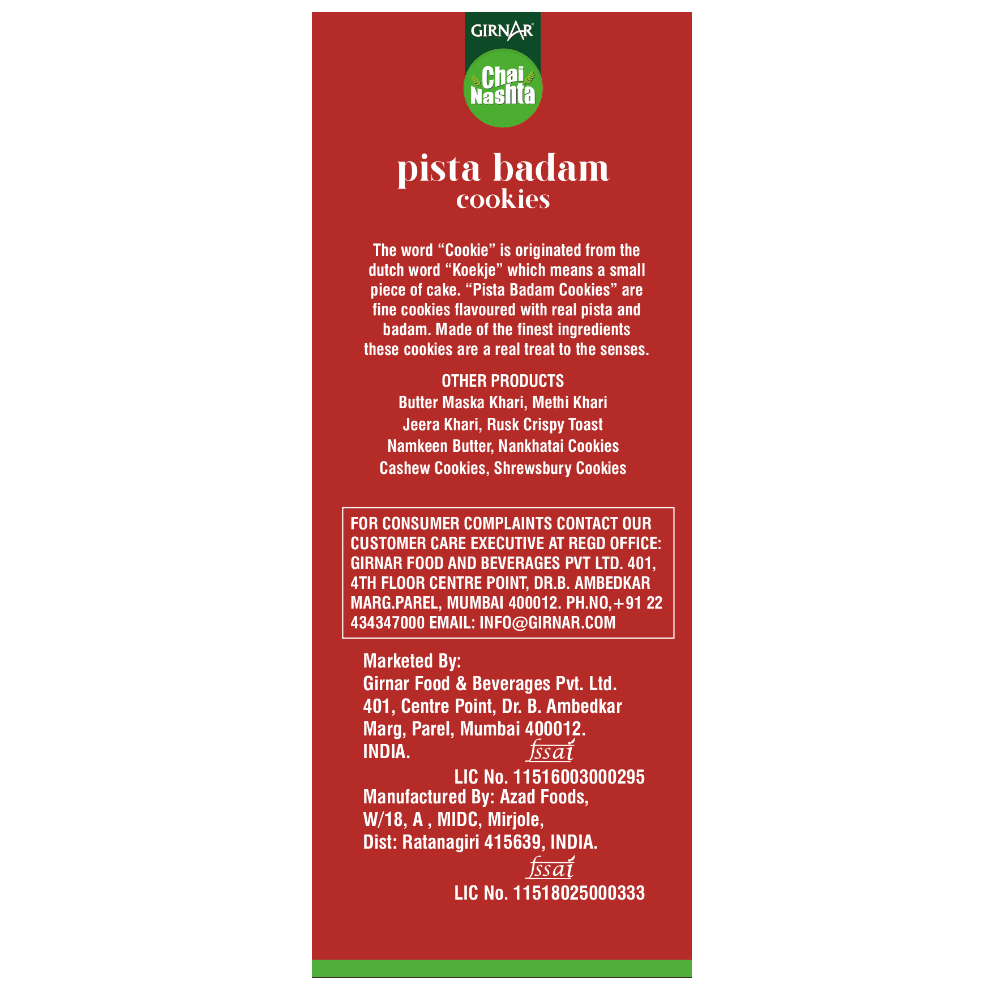 Girnar Chai Nashta - Pista Badam Cookies - Image 3