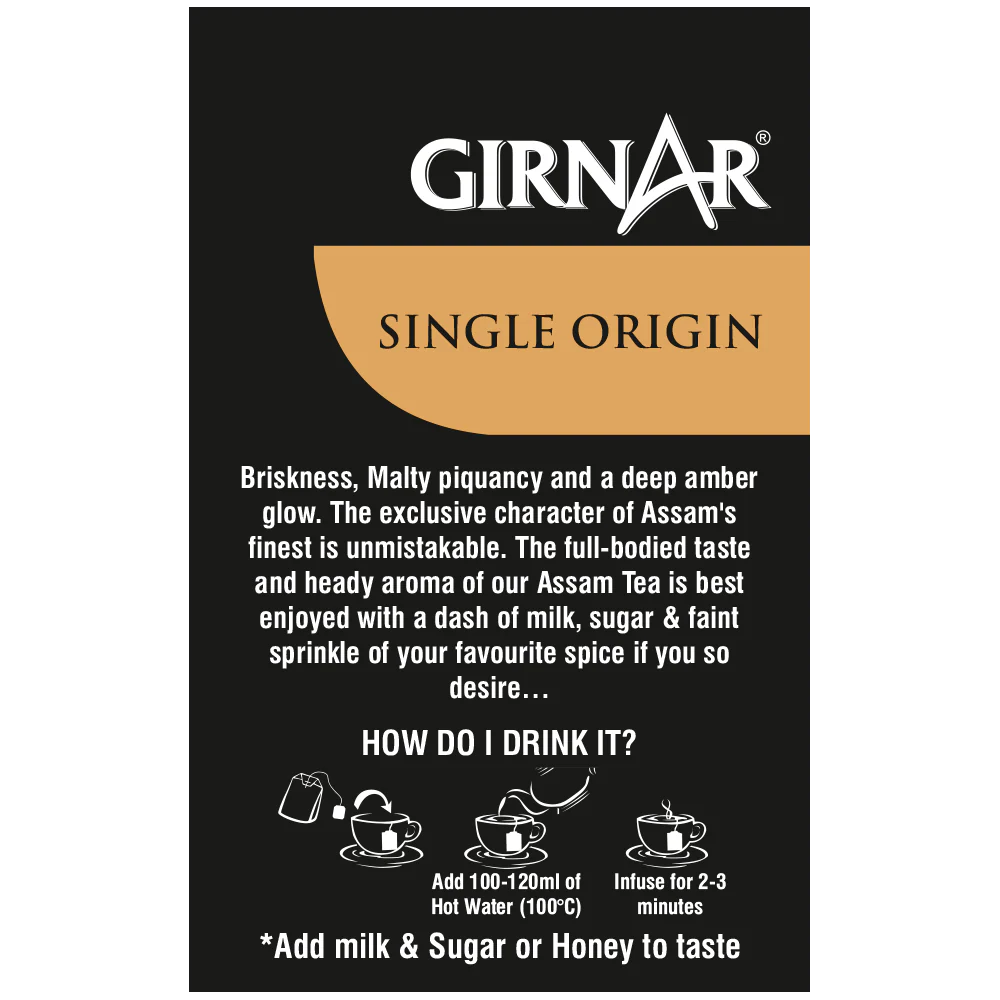 Girnar Single Origin Black Tea Bags - Assam Tea - Image 4