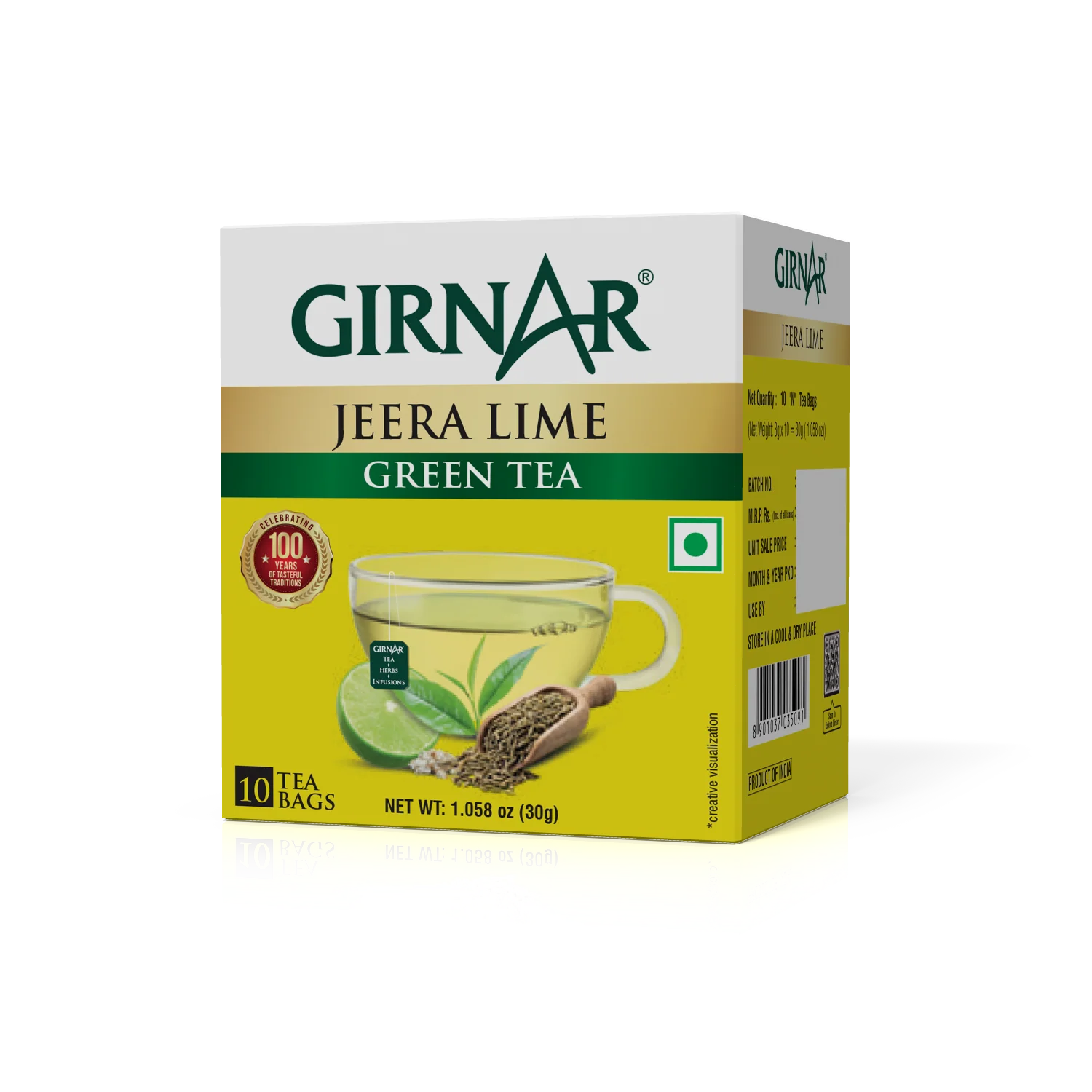 Girnar Green Tea Bags - Jeera Lime - Image 2