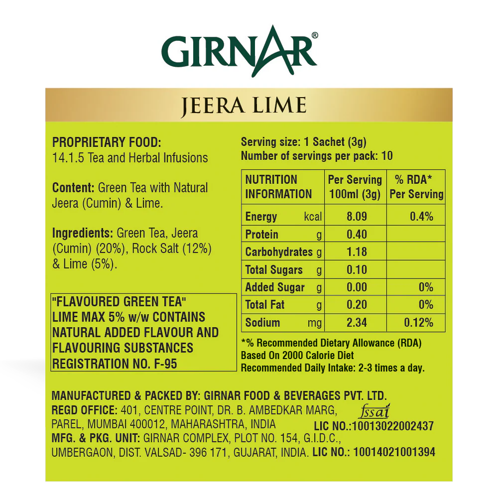 Girnar Green Tea Bags - Jeera Lime - Image 5
