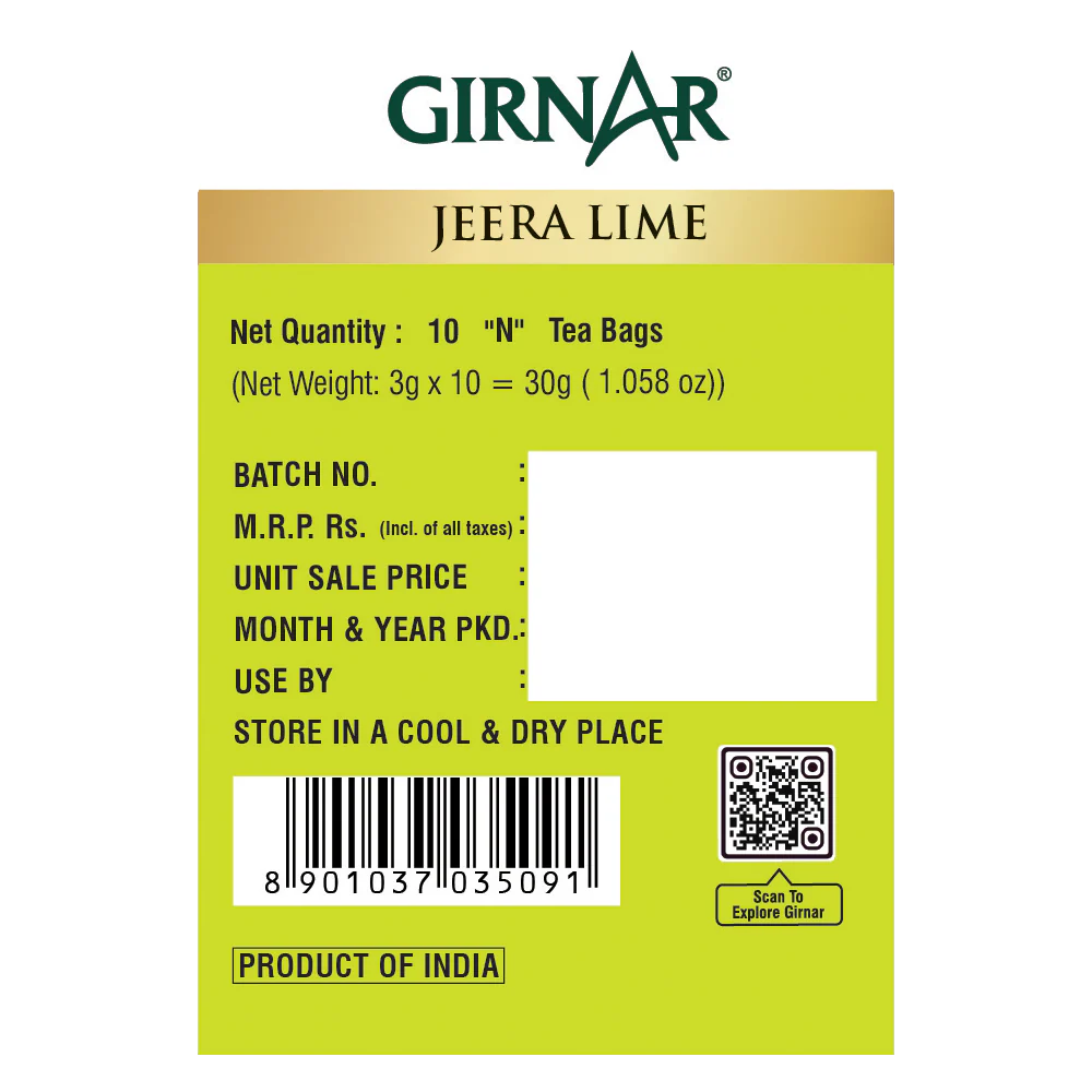 Girnar Green Tea Bags - Jeera Lime - Image 6