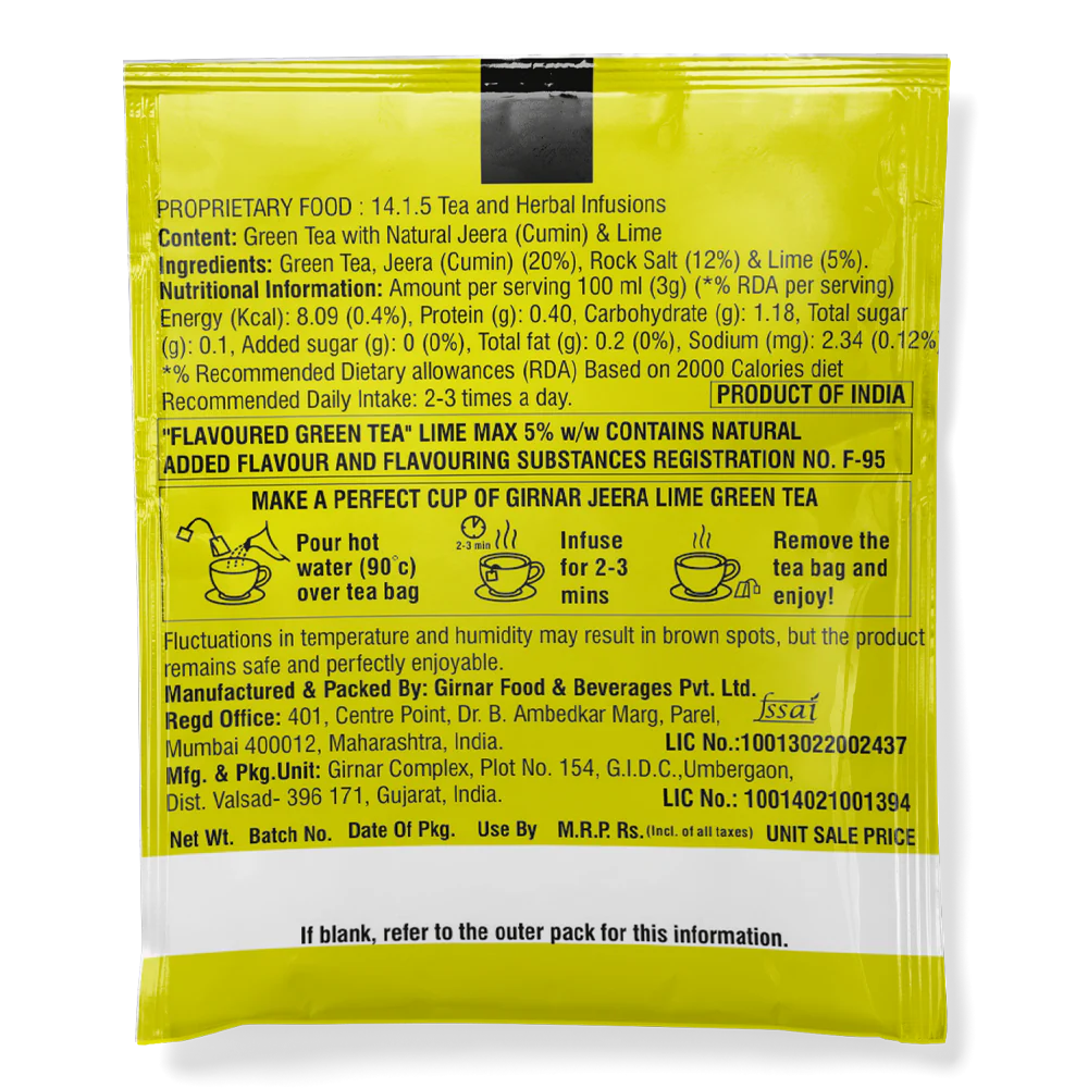 Girnar Green Tea Bags - Jeera Lime - Image 8