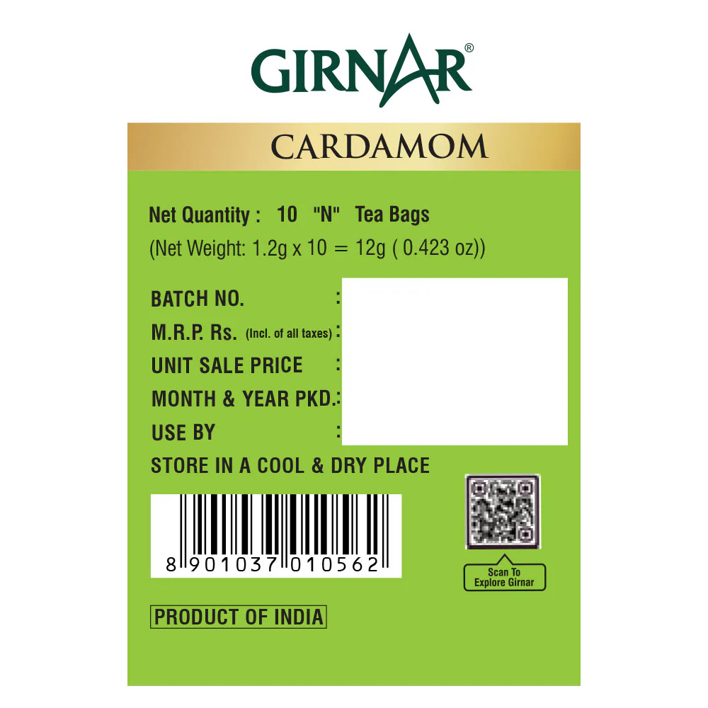 Girnar Green Tea Bags - Cardamom - Image 3