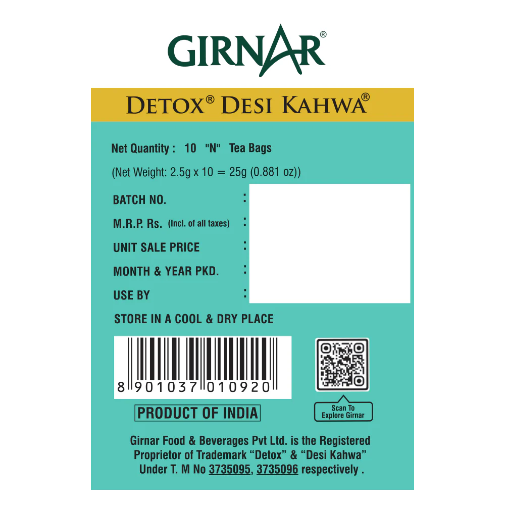 Girnar Green Tea Bags - Detox / Desi Kahwa - Image 7