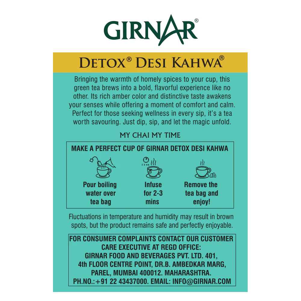 Girnar Green Tea Bags - Detox / Desi Kahwa - Image 8