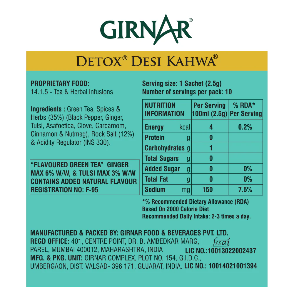 Girnar Green Tea Bags - Detox / Desi Kahwa - Image 9
