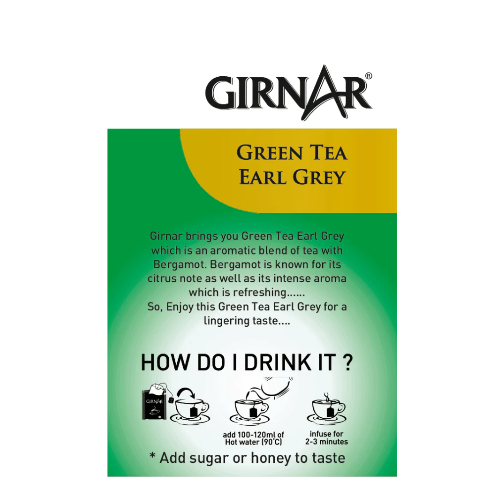 Girnar Green Tea Bags - Earl Grey - Image 3