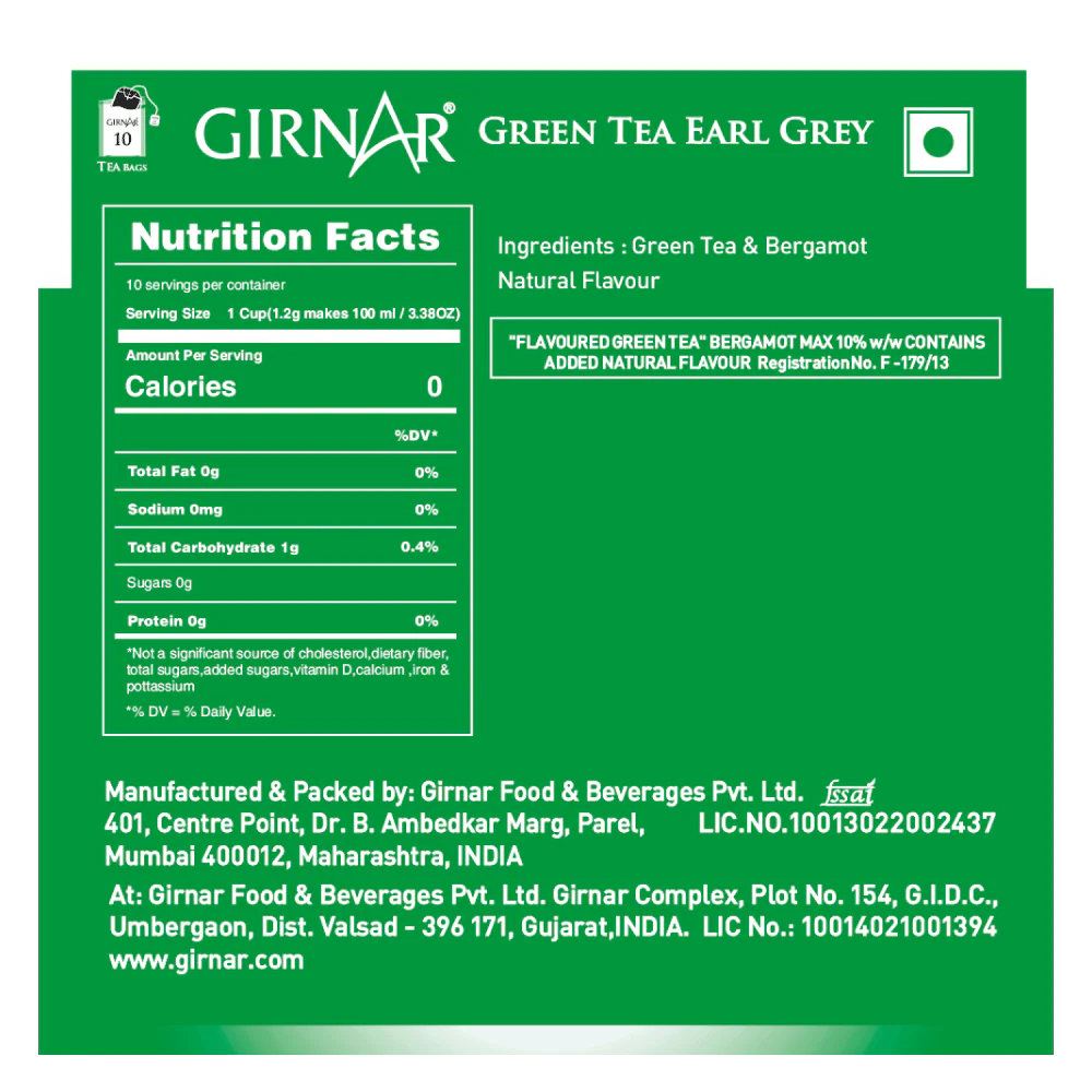 Girnar Green Tea Bags - Earl Grey - Image 4