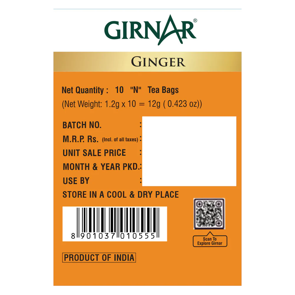 Girnar Green Tea Bags - Ginger - Image 5