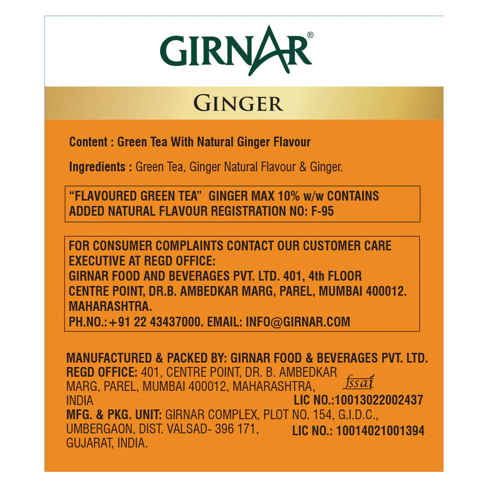Girnar Green Tea Bags - Ginger - Image 8