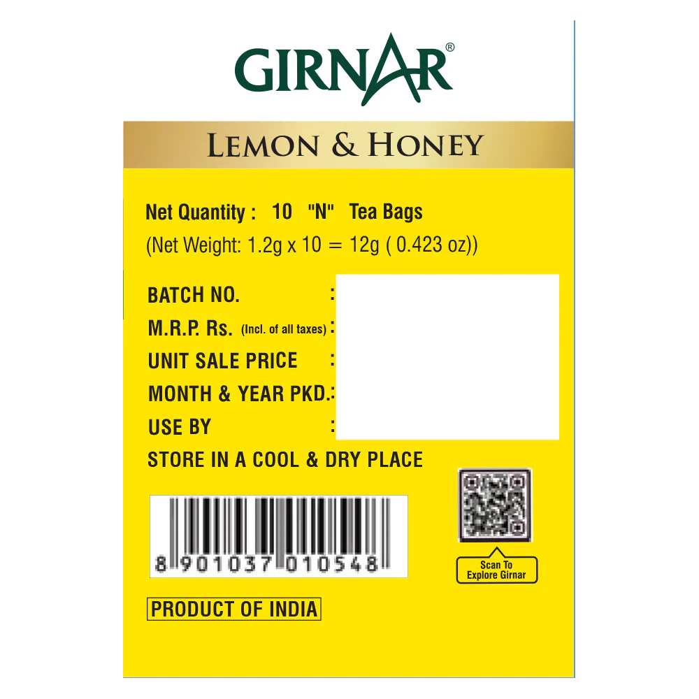 Girnar Green Tea Bags - Lemon & Honey - Image 5