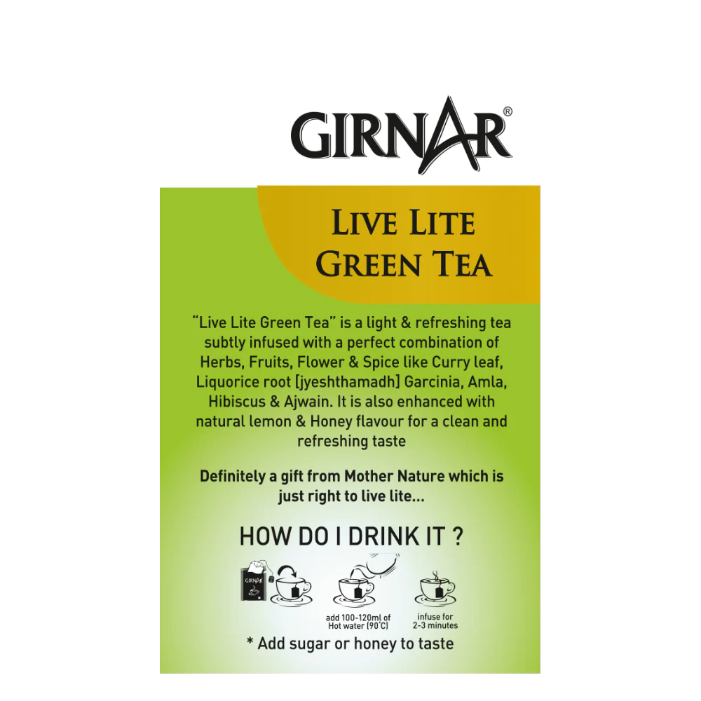 Girnar Green Tea Bags - Live Lite - Image 3