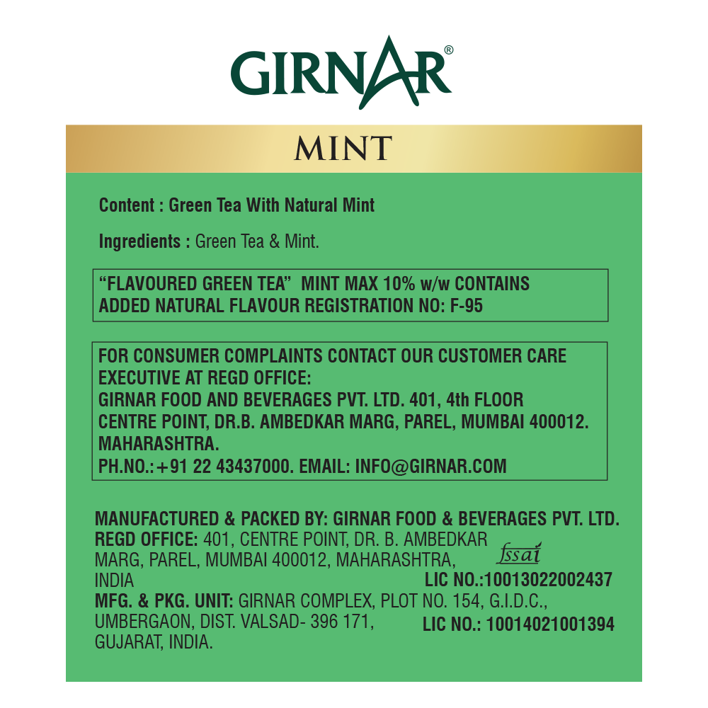 Girnar Green Tea Bags - Mint - Image 4