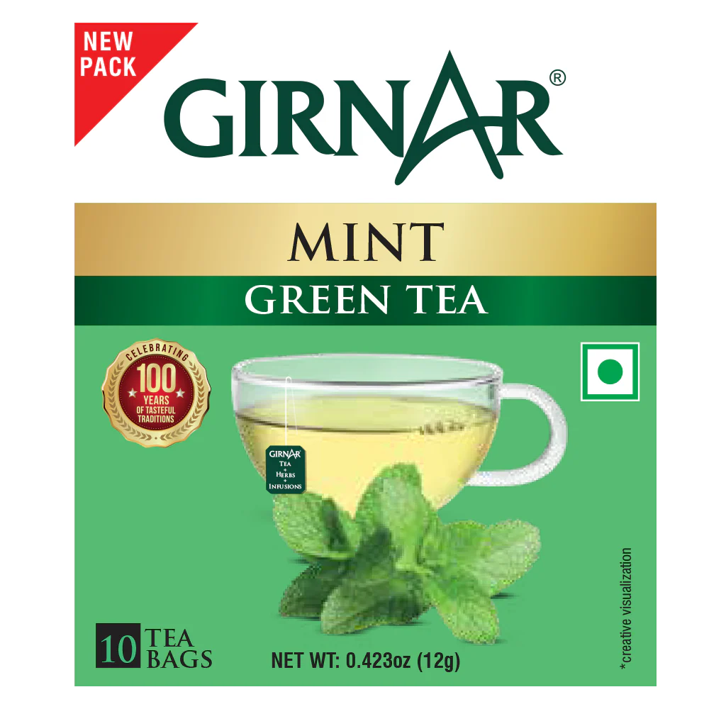 Girnar Green Tea Bags - Mint - Image 5