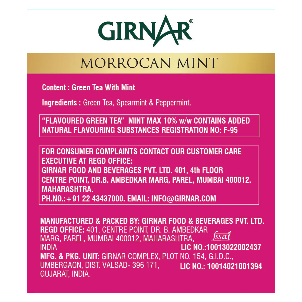 Girnar Green Tea Bags - Morrocan Mint - Image 4