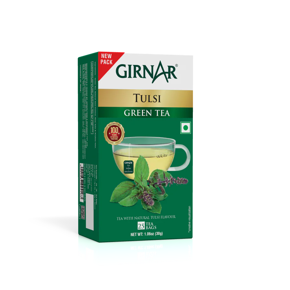 Girnar Green Tea Bags - Tulsi - Image 3