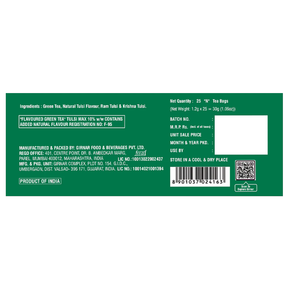 Girnar Green Tea Bags - Tulsi - Image 7