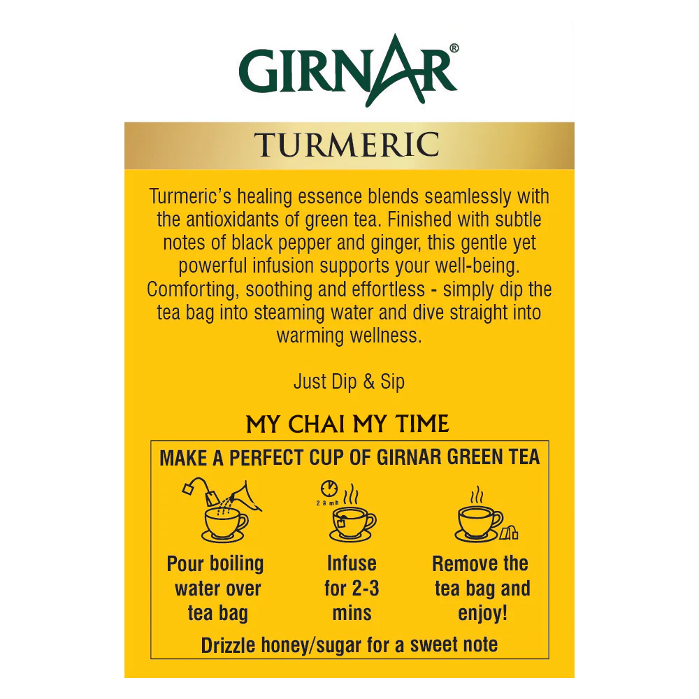 Girnar Green Tea Bags - Turmeric - Image 4