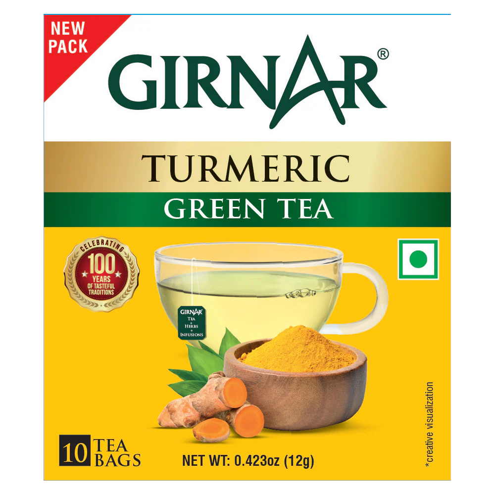 Girnar Green Tea Bags - Turmeric - Image 5