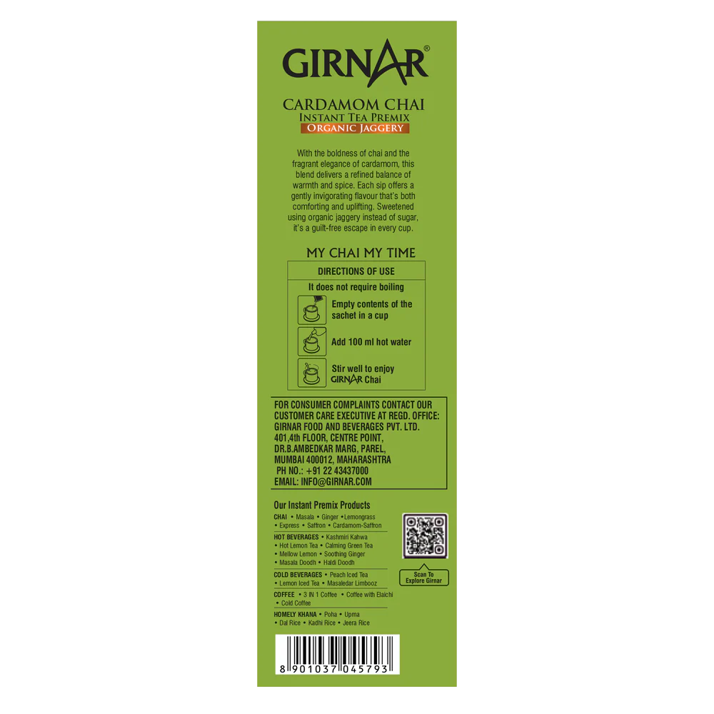 Girnar Instant Cardamom Chai Premix With Organic Jaggery - Image 2