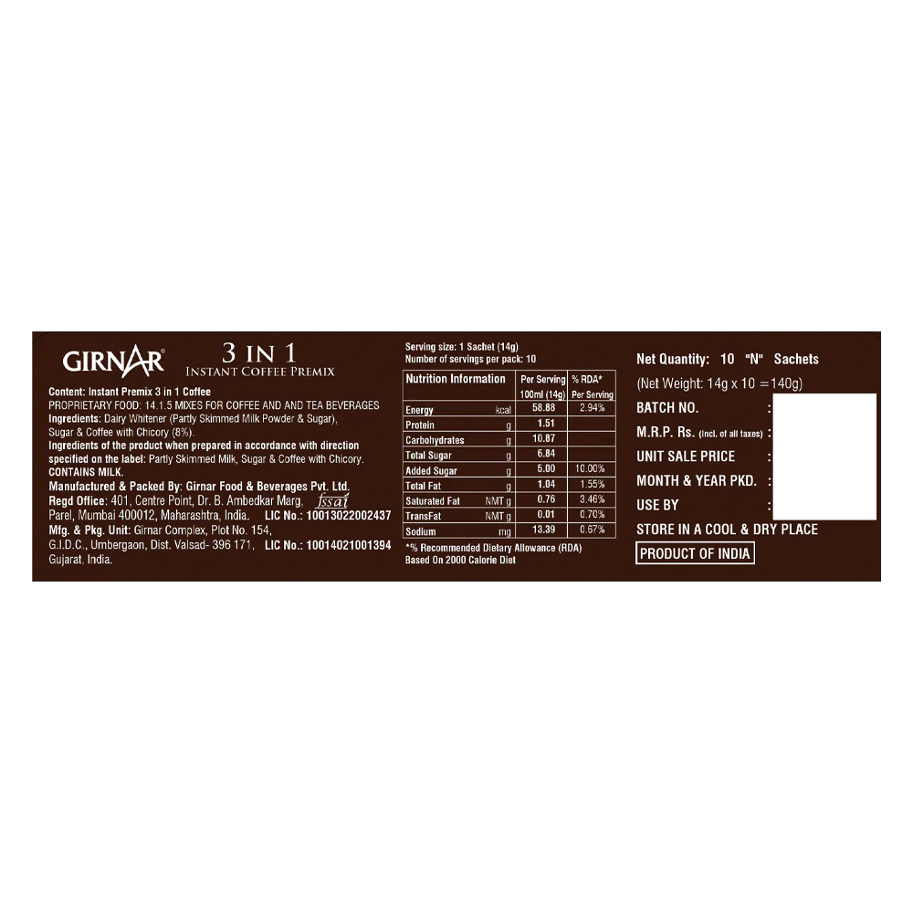 Girnar Instant Premix 3 In 1 Coffee - Image 4