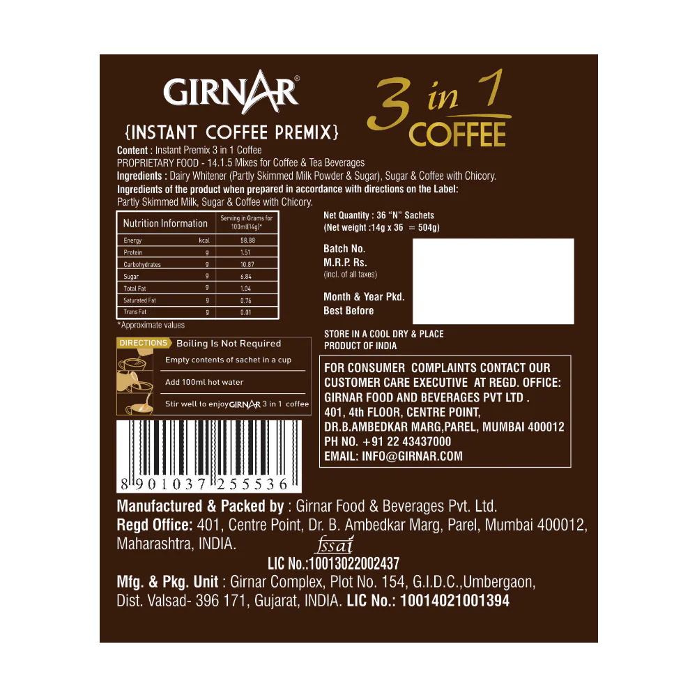 Girnar Instant Premix 3 In 1 Coffee - Image 6