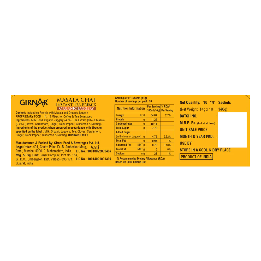 Girnar Instant Masala Chai Premix With Organic Jaggery - Image 3