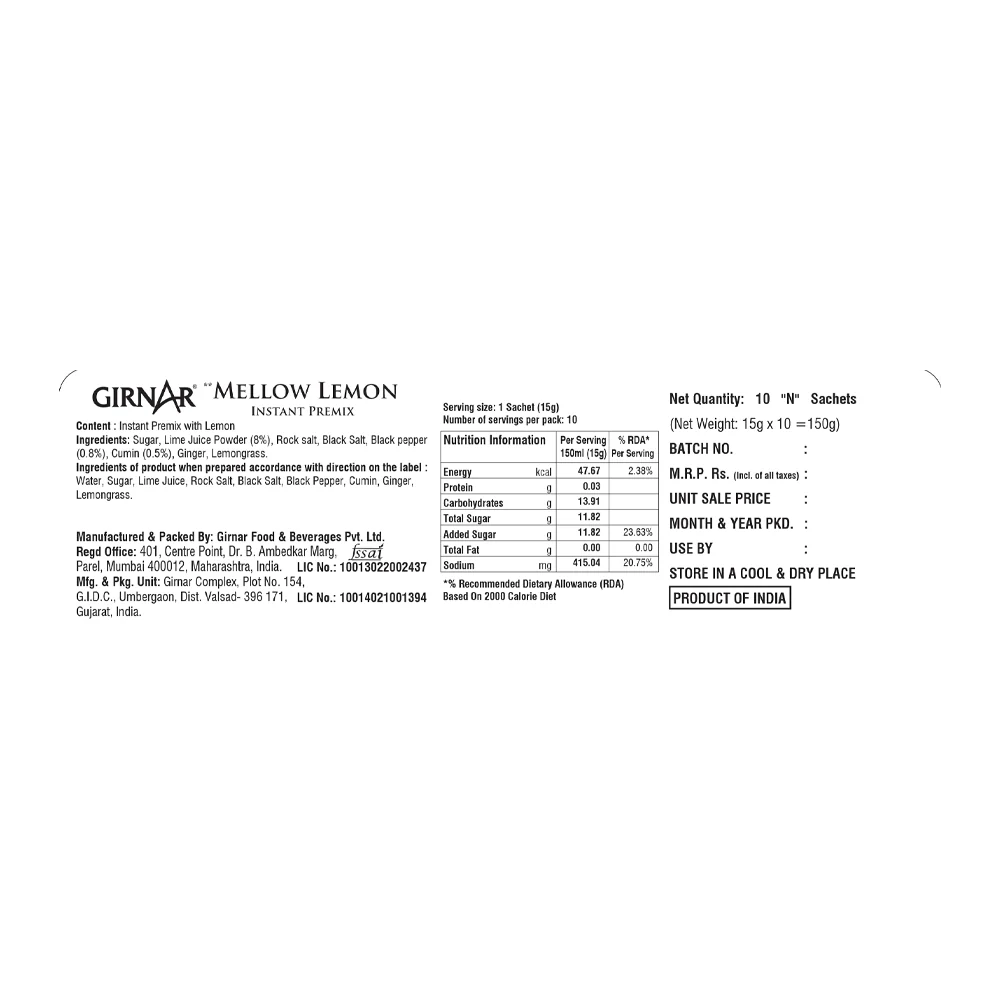Girnar Instant Premix Mellow Lemon - Image 3