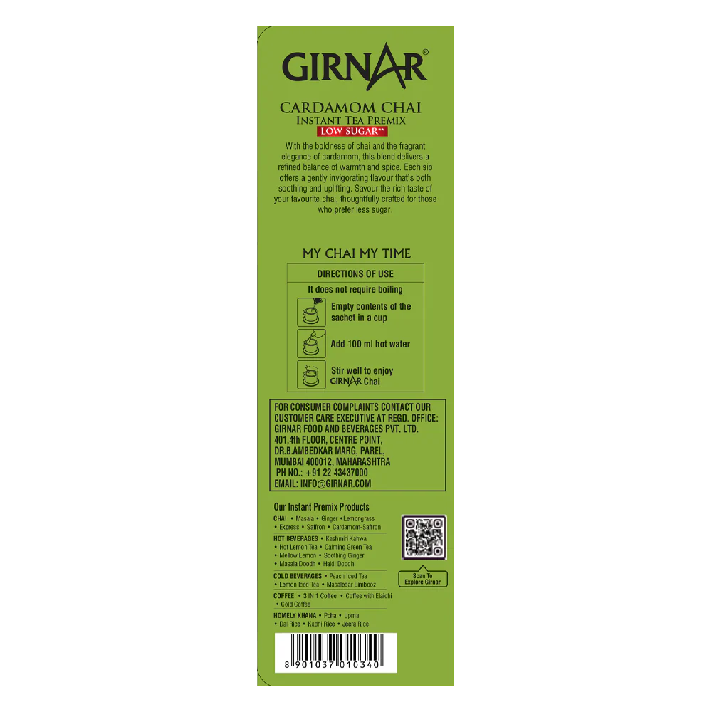 Girnar Instant Tea Premix With Cardamom (Low Sugar) - Image 3