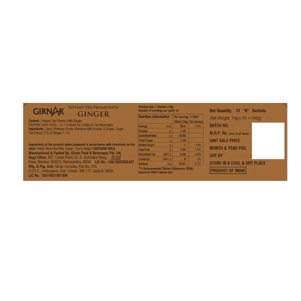 Girnar Instant Tea Premix With Ginger - Image 5
