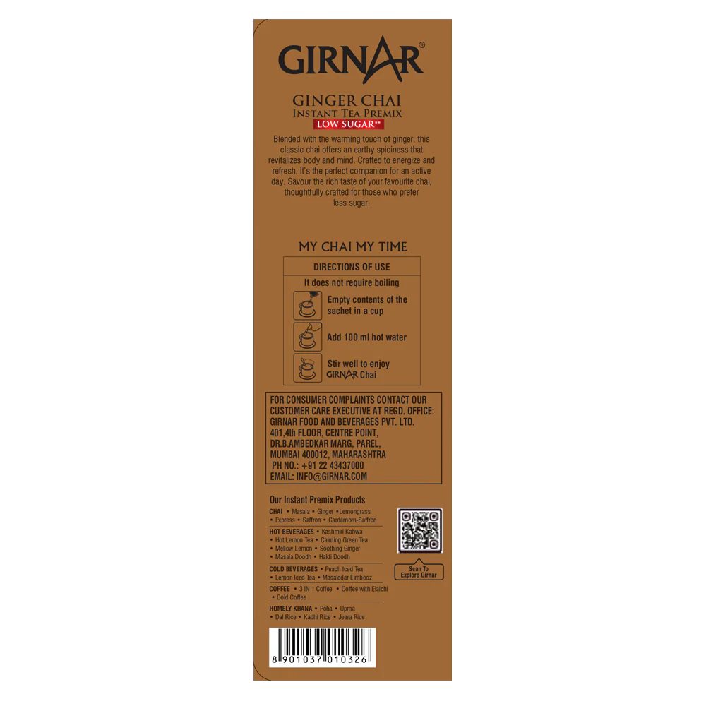 Girnar Instant Tea Premix With Ginger (Low Sugar) - Image 3