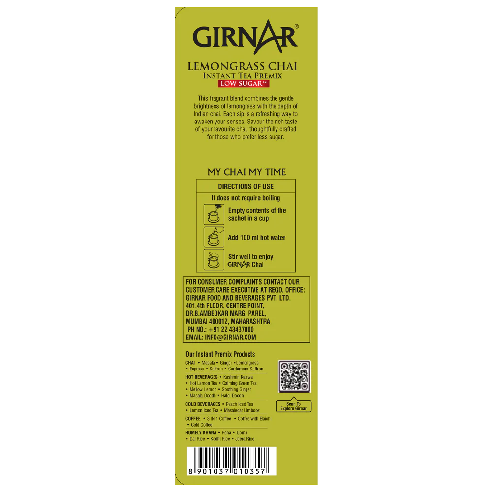 Girnar Instant Tea Premix With Lemongrass (Low Sugar) - Image 3