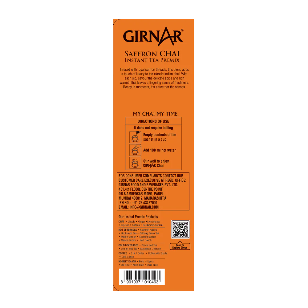 Girnar Instant Tea Premix With Saffron - Image 3