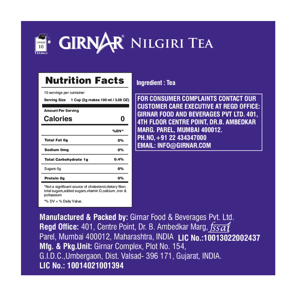 Girnar Single Origin Black Tea Bags - Nilgiri - Image 3