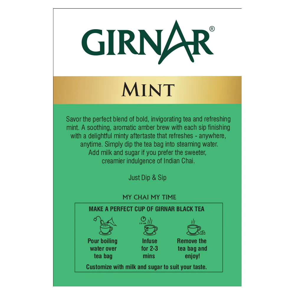 Girnar Black Tea Bags - Pudina - Image 3
