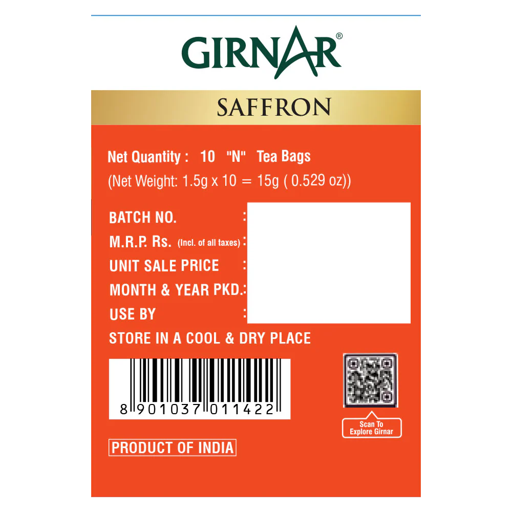 Girnar Black Tea Bags - Saffron - Image 3